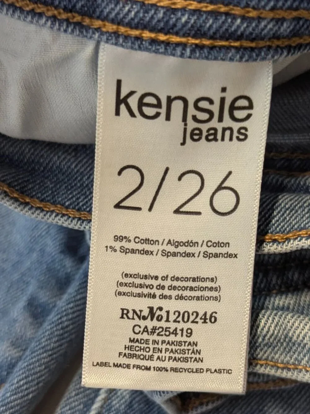 Kensie Jeans Vintage Luxe Wide Leg Medium Wash Size 2/26